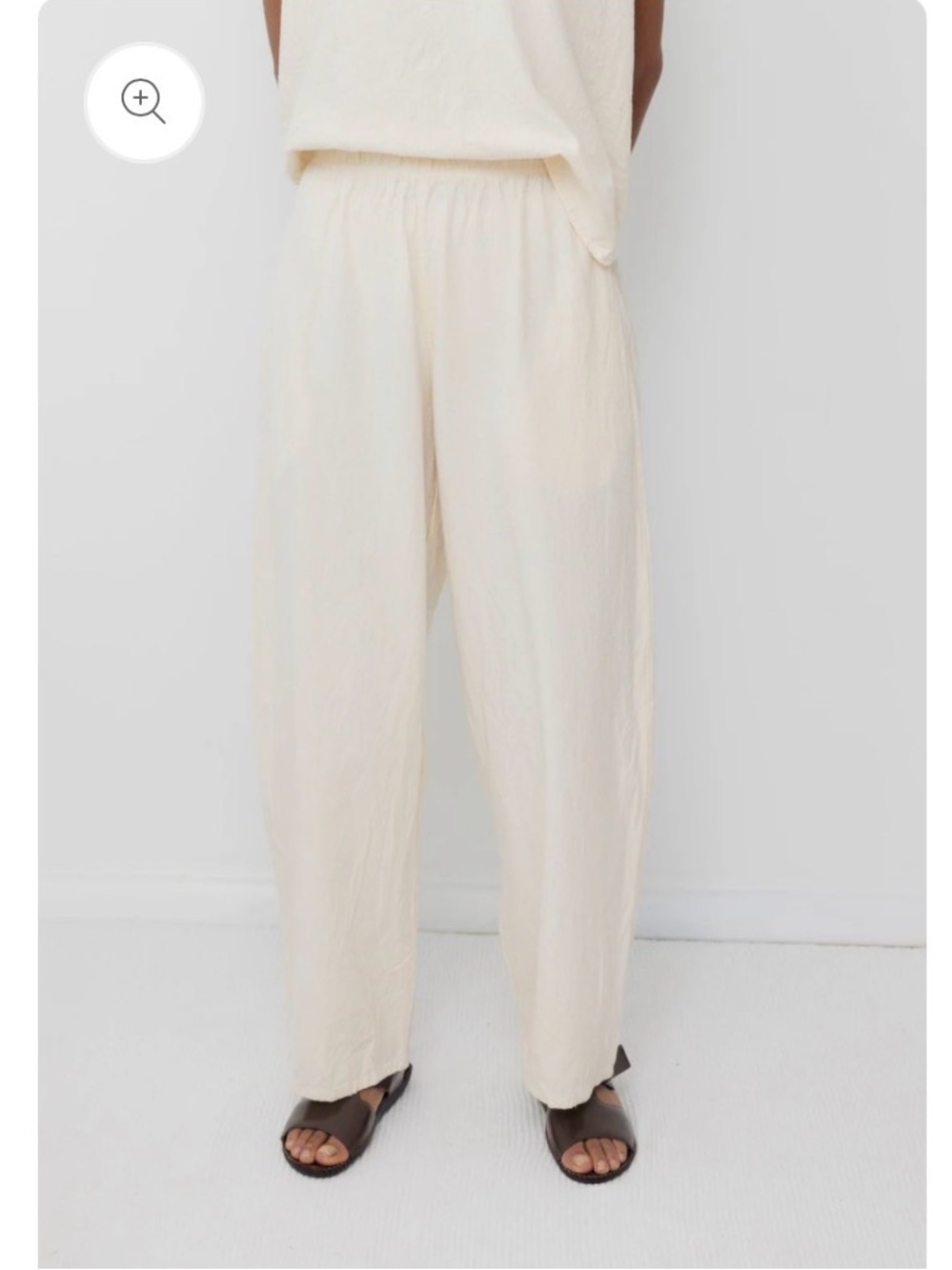 NWT Wol Hide Wide-Leg Trouser Pant in Natural Size Medium